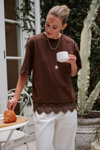 Lacey Tee, CHOCOLATE