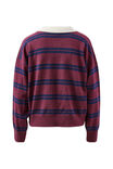 Jessa Rugby Knit, WASHED BURGUNDY STRIPE - example image 3