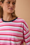 Boa Boxy Pocket Tee, HIBISCUS/HERITAGE RED STRIPE - alternate image 5