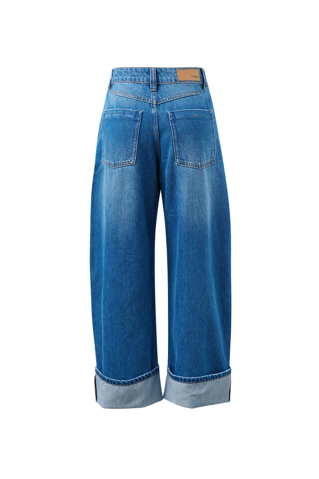 Frannie Cuffed Barrel Jean, FRESH INDIGO