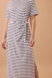 Allora Tie Midi Tee Dress, CHOC STRIPE - alternate image 6