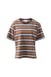 Stevie Slouchy Tee, CHALK/CHOC RETRO STRIPE - alternate image 2