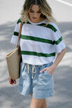 Stevie Slouchy Tee, WINTER GREEN BOLD STRIPE - alternate image 4
