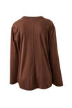 Finn Oversized Long Sleeve Tee, CHOCOLATE - alternate image 3