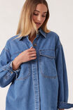Essential Denim Shirt, MID BLUE WASH - alternate image 4