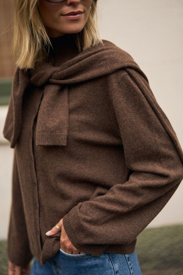 Penny Knit Cardi, CHOC MARLE