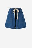 Denim Everyday Short In Cotton Lyocell Blend, INDIGO BLUE - alternate image 2