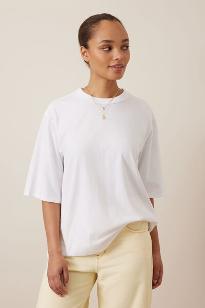 Luna Relaxed Tee, WHITE