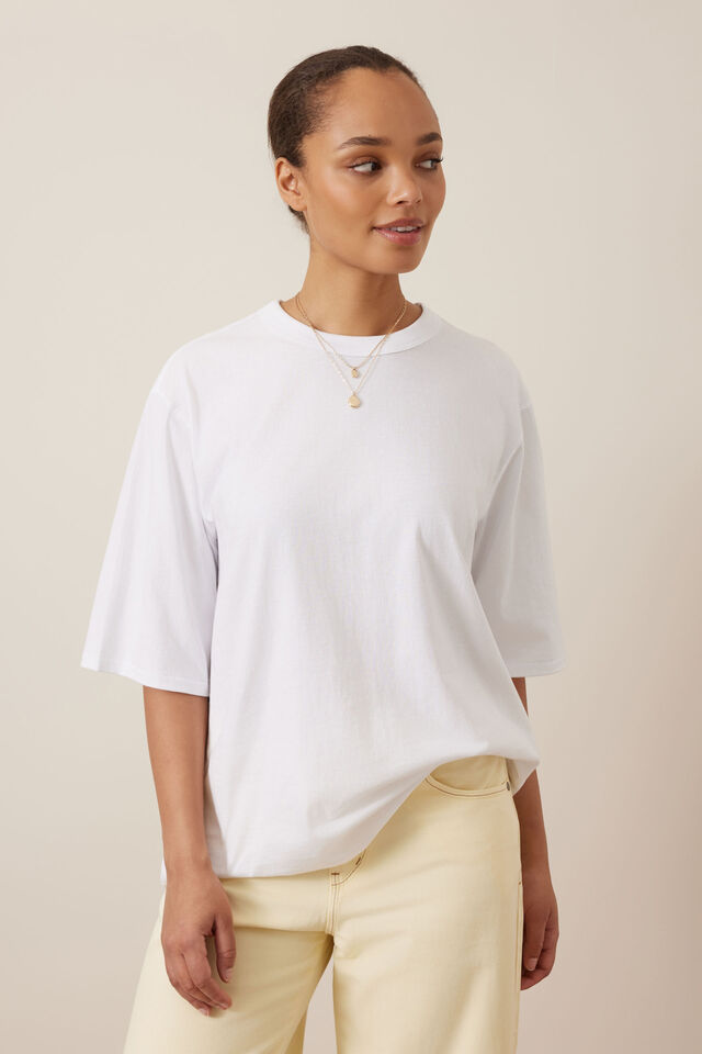 Luna Relaxed Tee, WHITE