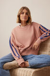 PINK CLAY WASHED NAVY SIDE STRIPE
