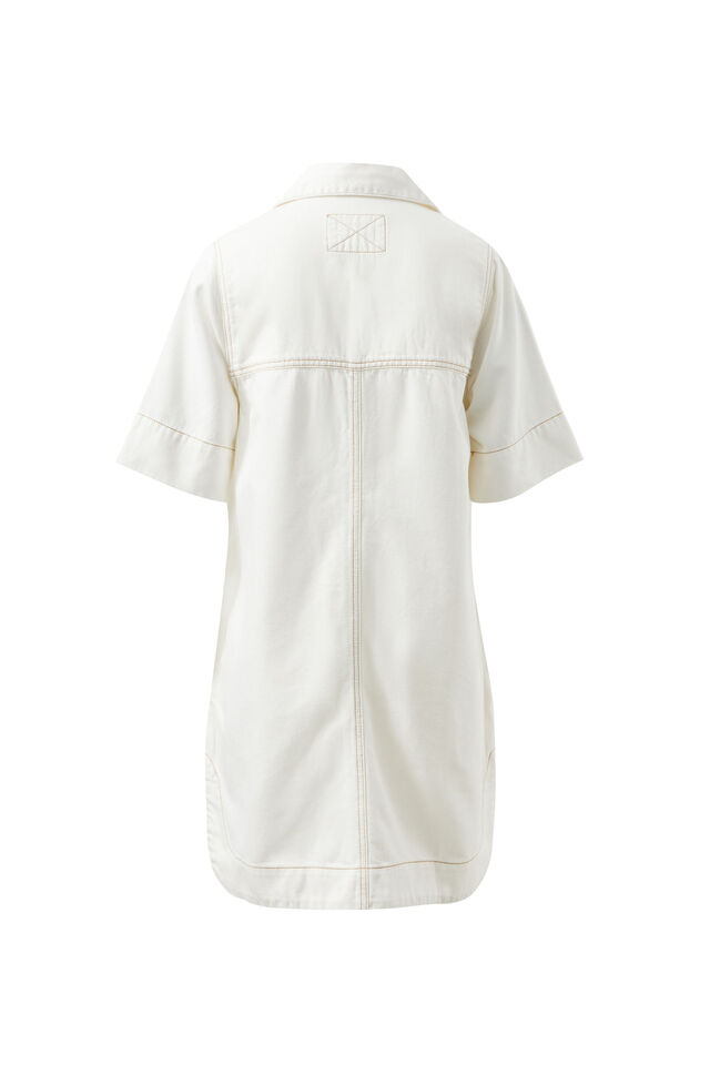 Bonnie Relaxed Shirt Dress, FRESH ECRU