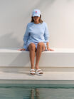 Seamed Fleece Top, CHALK BLUE - alternate image 4