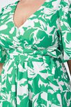 Emma Hawkins Tie Dress In Organic Cotton Poplin, GREEN FLORAL - alternate image 6