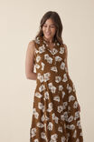 Sleeveless Midi Shirt Dress, NUTMEG LEAF - alternate image 4