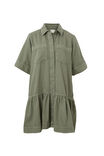 Short Sleeve Tiered Shirt Dress, SOFT KHAKI RESCUED FABRIC - alternate image 2