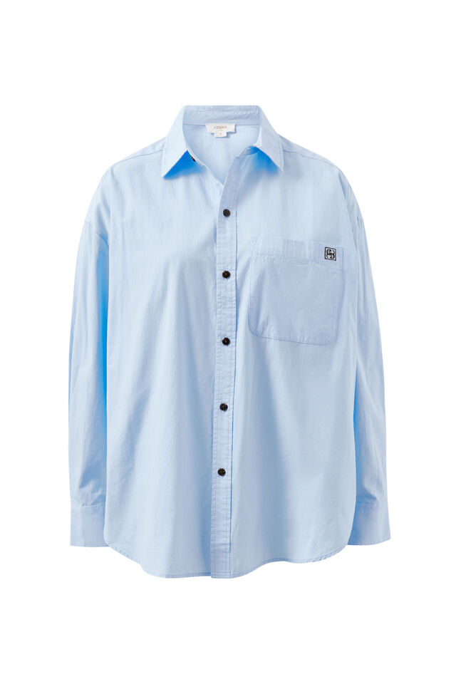 Peta Oversized Shirt, CHINA BLUE