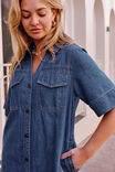 Sloane Short Sleeve Midi Dress, TRUE INDIGO - example image 4