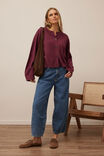 Pippa Long Sleeve Knit Cardi, WASHED BURGUNDY - alternate image 5