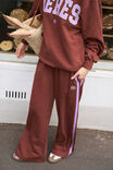 Gigi Wide Leg Terry Trackpant, BURNT TOFFEE ORCHID SIDE STRIPE - example image 5