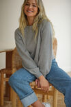 Soft Knit Raglan Crew, GREY MARLE - alternate image 1