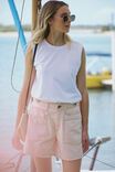 Relaxed Front Pocket Tab Short, WASHED CORAL STRIPE - alternate image 3