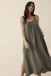 Strappy Midi Dress, SOFT KHAKI - alternate image 4