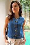 Nora Shell Top, FRESH INDIGO - alternate image 1