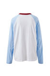 Hadley Long Sleeve Raglan Tee, WHITE/CHINA BLUE - example image 3