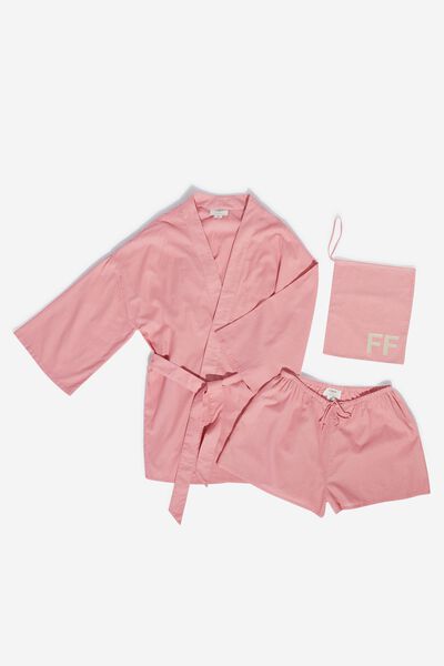 Personalised Sleep Set In Organic Cotton Voile, SUMMER PINK