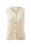 Button Through Knit Vest, ECRU - alternate image 2