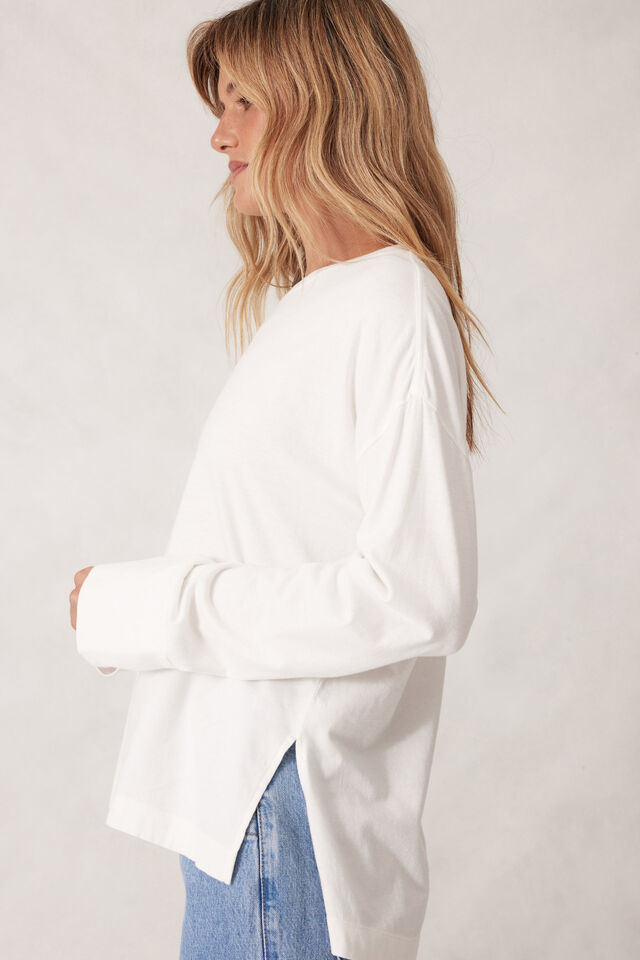 Scout Slouchy Long Sleeve  Tee, VANILLA