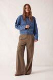 Collarless Denim Jacket, FRESH INDIGO - alternate image 5