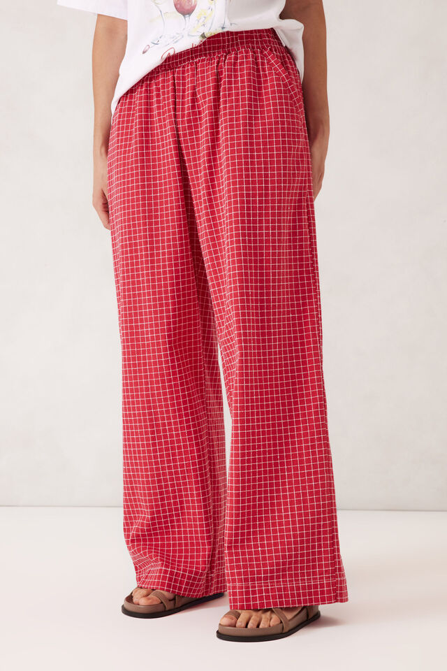 The Lounge Pant, RED WHITE CHECK