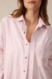 Oversized Shirt, ICE PINK WHITE RED STRIPE ORGANIC COTTON - alternate image 5