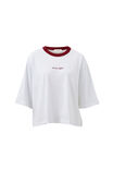 Macy Print Tee, WHITE/MULBERRY SCRIPT - example image 2