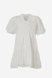 Mini Me Smock Dress In Organic Cotton Voile, WHITE - alternate image 2