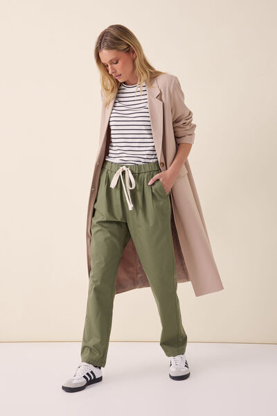 Baggy Everyday Pant With Organic Cotton, SOFT OLIVE