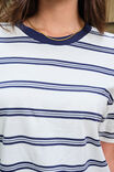Stevie Slouchy Tee, MILK/HERITAGE NAVY STRIPE - example image 6