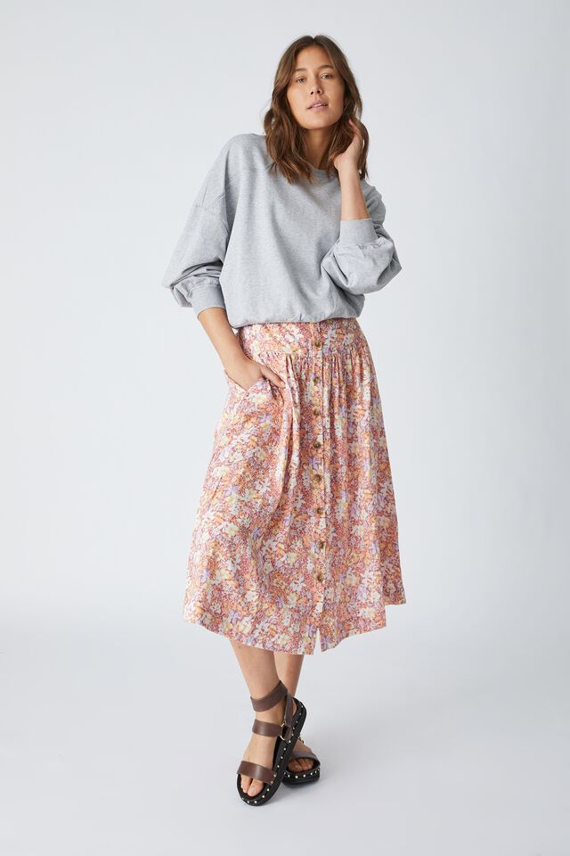 Florence Skirt, CLAY FLORAL
