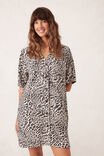 Boxy Shirt Dress, LEOPARD LINEN BLEND - alternate image 5