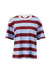 Stevie Slouchy Tee, BURGUNDY/SKY BLUE STRIPE - alternate image 2