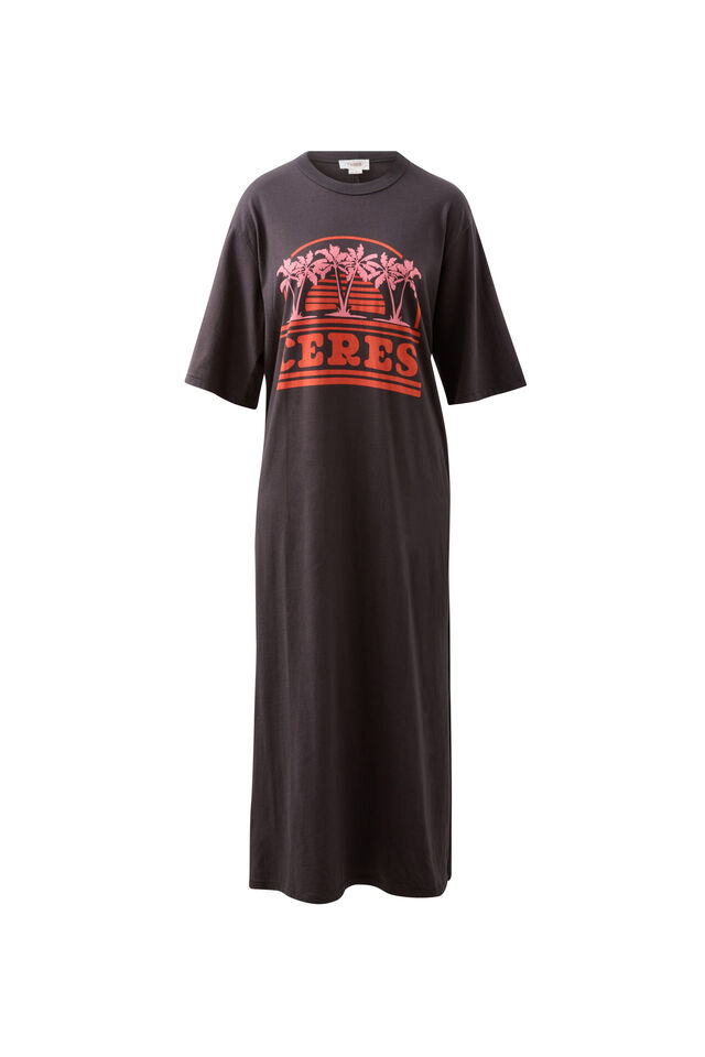 Abby Tee Dress, PHANTOM/CERES SUNSET PALMS