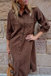 Rae Long Sleeve Midi Dress, CHOCOLATE - alternate image 5