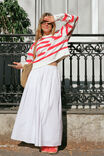 Poplin Maxi Skirt, WHITE - alternate image 4