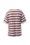 Stevie Slouchy Tee, WHITE/BURNT TOFFEE STRIPE - alternate image 3