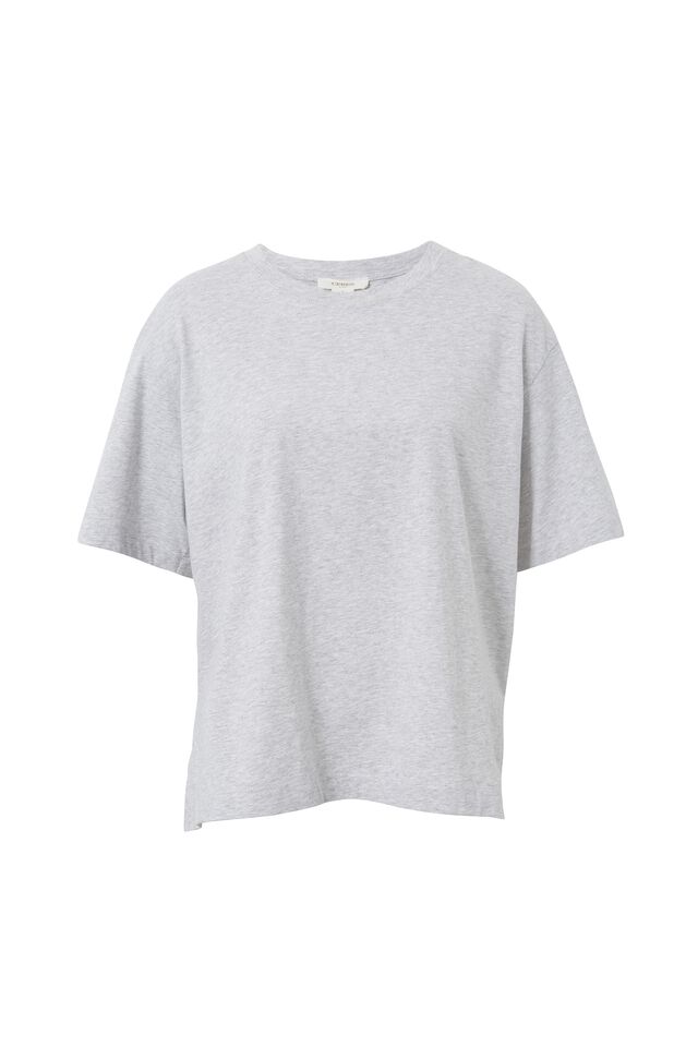 Slouchy Split Hem Tee, CLOUD MARLE