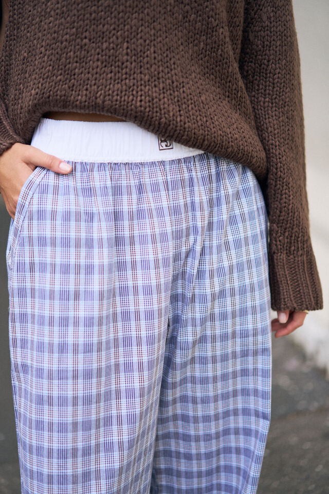The Lounge Pant, BLUE CHOCOLATE CHECK
