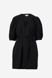 Tunic Dress In Cotton Linen Blend Eh, BLACK - alternate image 2