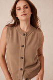 Sleeveless Knit Cardi, SUMMER TAUPE - alternate image 6