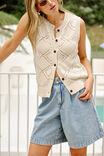 Sylvie Longline Pleat Denim Short, VINTAGE BLUE - alternate image 1